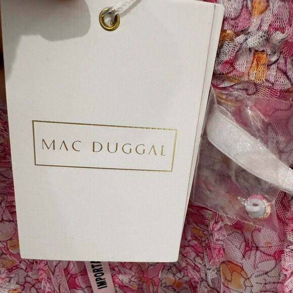 NWT $498 Anthropologie Mac Duggal Sleeveless V-Neck Mesh Midi Dress - Picture 11 of 12